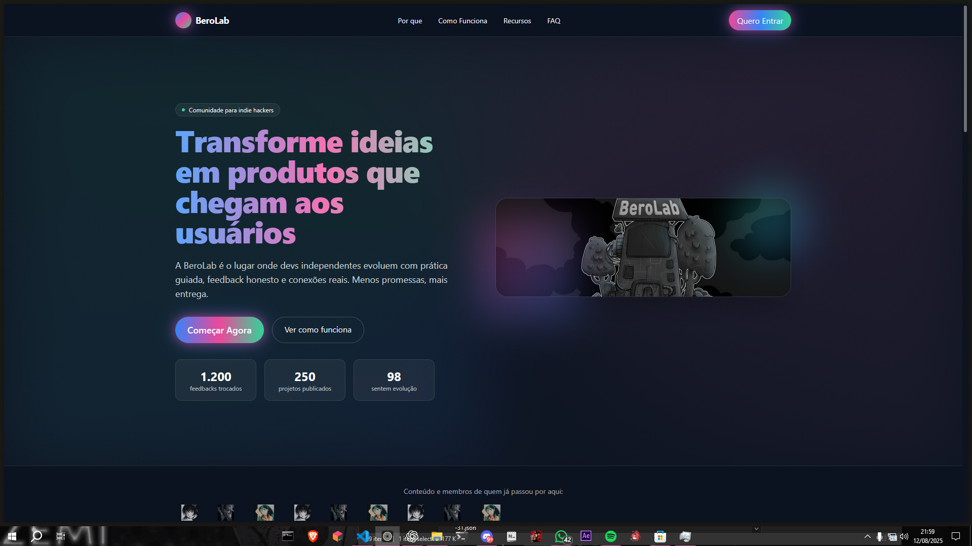 Dashboard da Comunidade